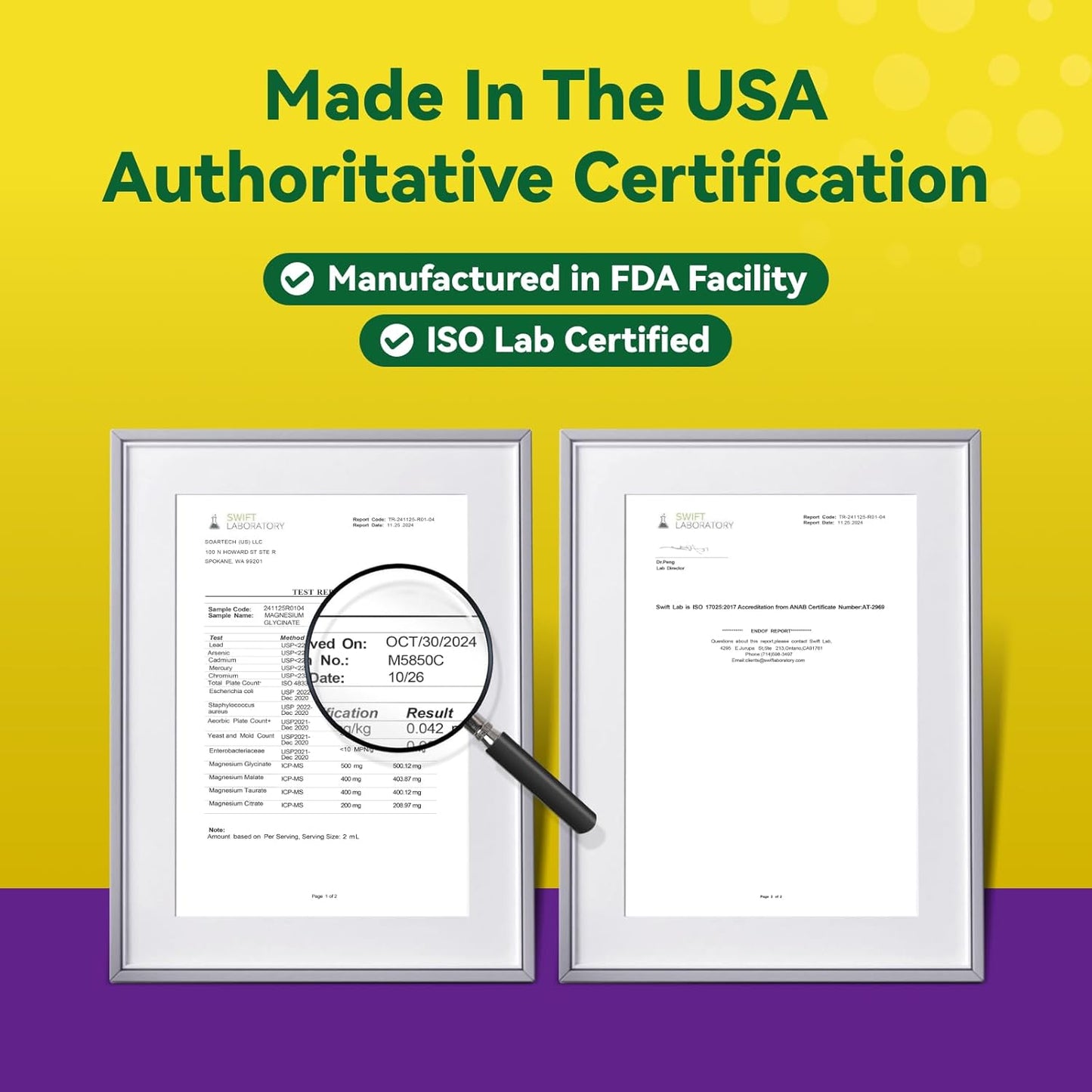 Magnesium Glycinate Liquid Drops 1500mg with Citrate, Taurate, L-Theanine, D3, B6 - Calm, Sleep, Muscle Relaxation, Leg Cramps, Energy - Lemon Flavor, 60mL-2 Pack