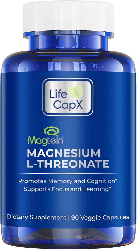 Magnesium L-Threonate Capsules, Original Patented Magtein™ Form of Magnesium (Mg), Improve Memory, Cognition and Sleep Quality (90 Capsules)