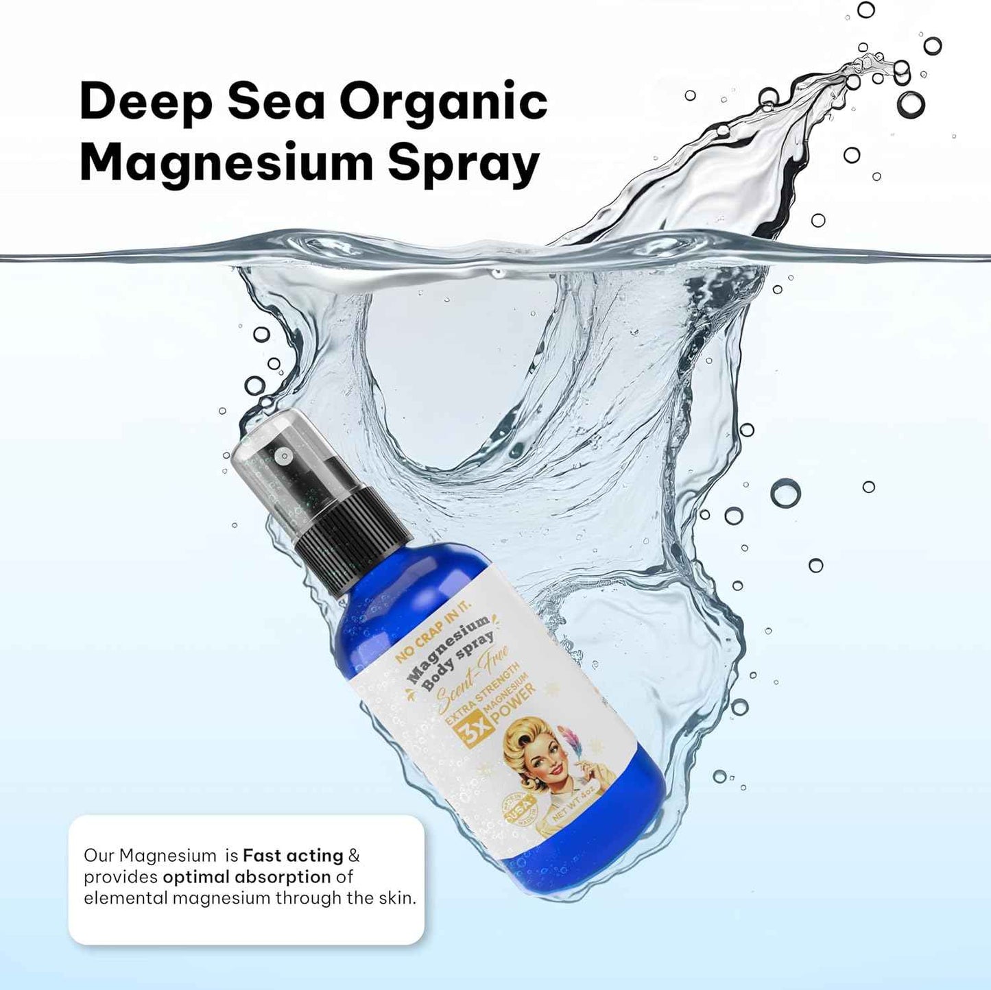 Magnesium Spray, Triple Action!- Your Way to Wellness | Immediate Relief with Our Unique Magnesium Glycinate,Citrate, Chloride Blend Spray (Scent Free)