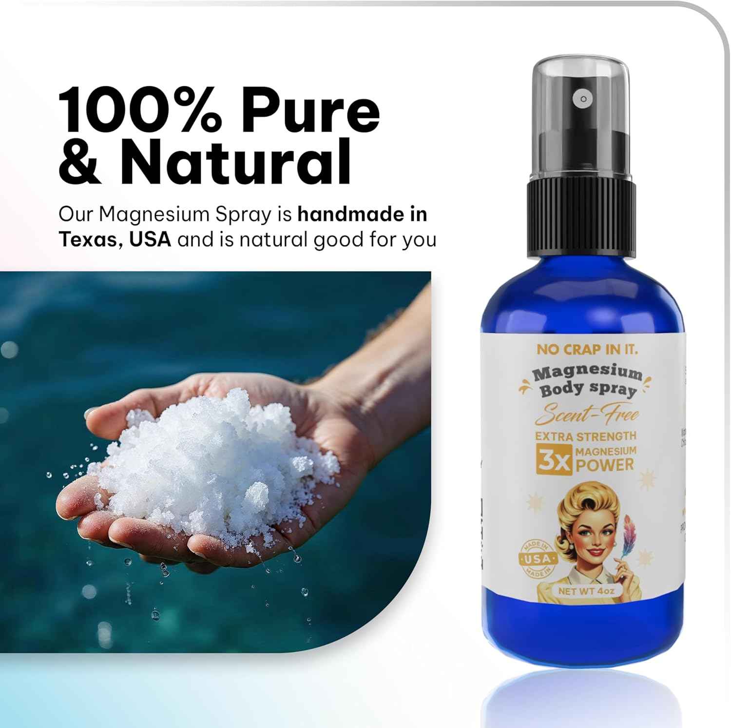 Magnesium Spray, Triple Action!- Your Way to Wellness | Immediate Relief with Our Unique Magnesium Glycinate,Citrate, Chloride Blend Spray (Scent Free)