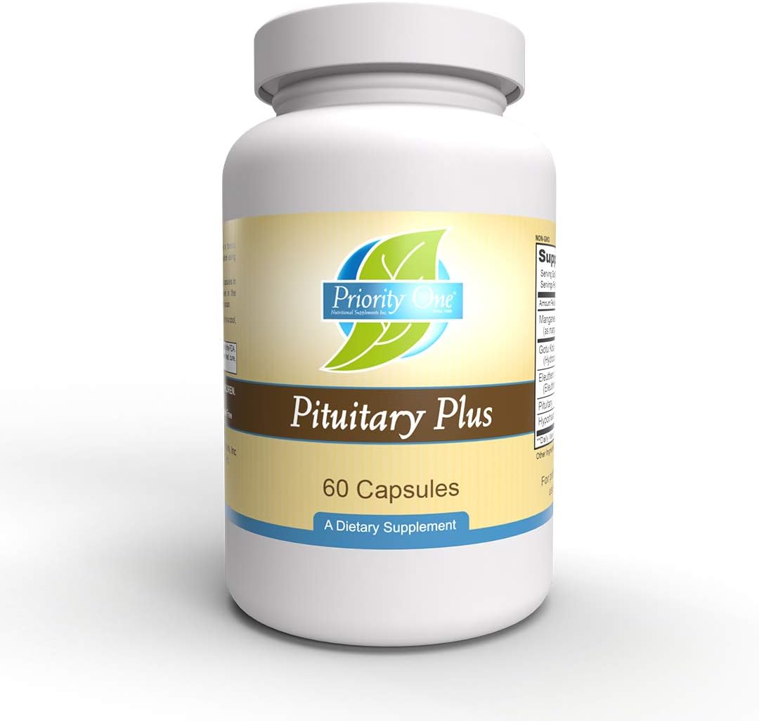 Maintain Healthy Hormone Levels with Priority One Vitamins Pituitary Plus Capsules - Supports Wellbeing of Endocrine System - 60 Capsules