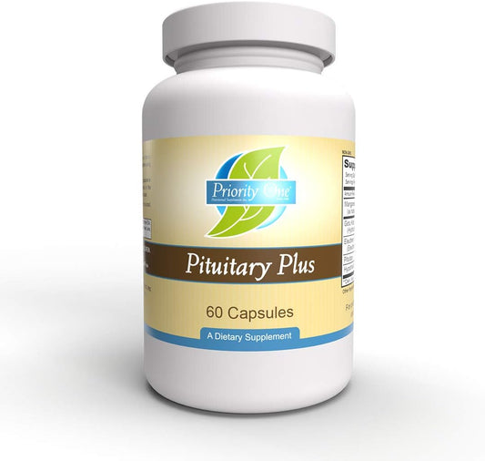 Maintain Healthy Hormone Levels with Priority One Vitamins Pituitary Plus Capsules - Supports Wellbeing of Endocrine System - 60 Capsules