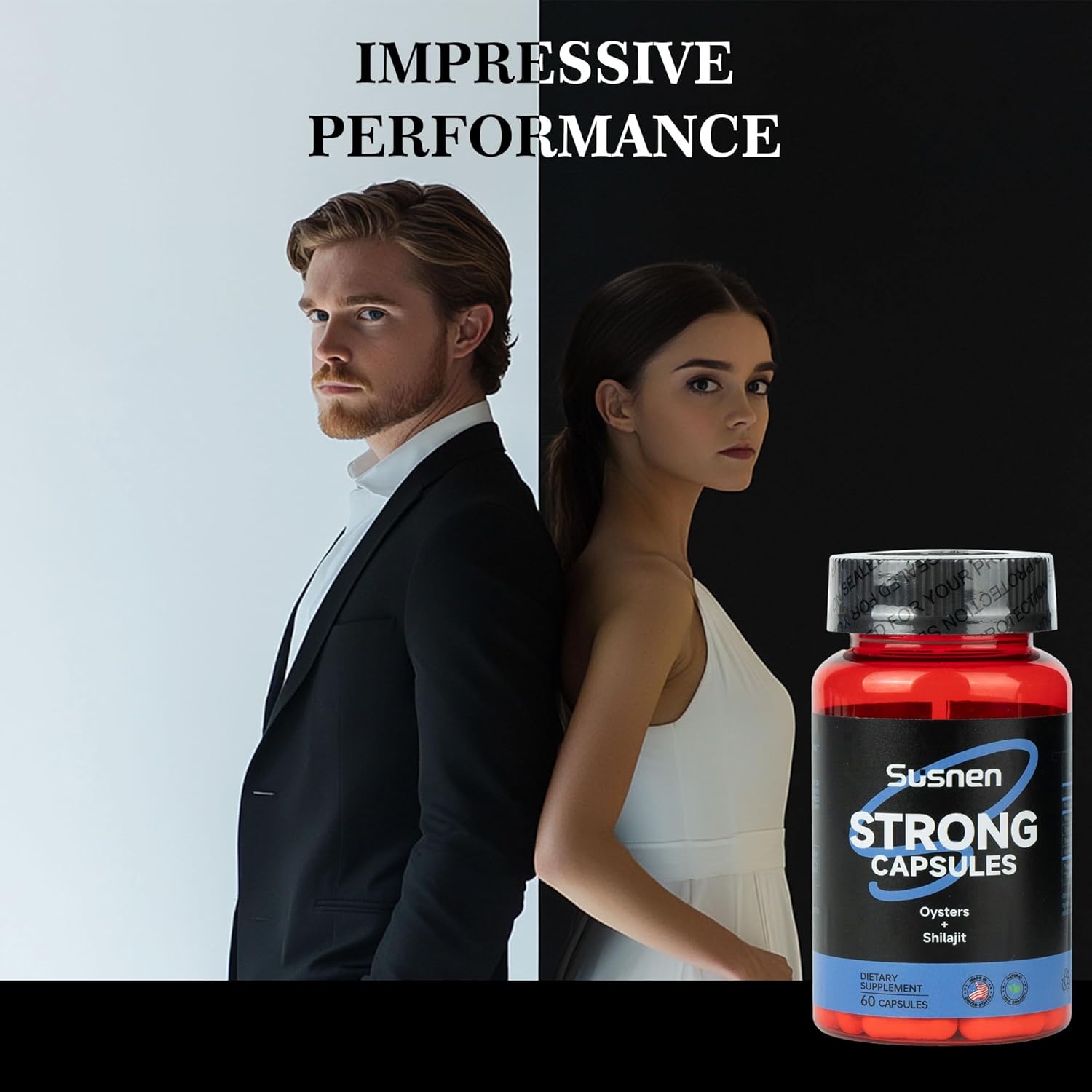 Male Energy Supplement with Oyster Titanium Seaweed Extract and Minerals - Promotes Absorption and Strengthens Body - 60 Capsules
