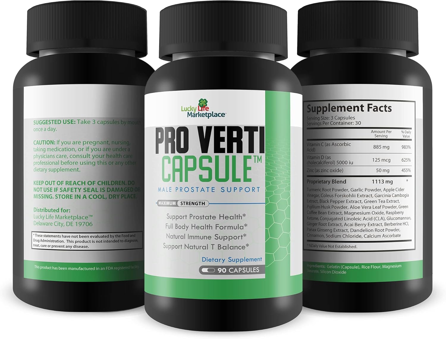 Male Prostate Support Capsules - Promote Prostate Health, Hormone Production & Urine Flow - Aid in Healthy Prostate Function & Overall Body Health