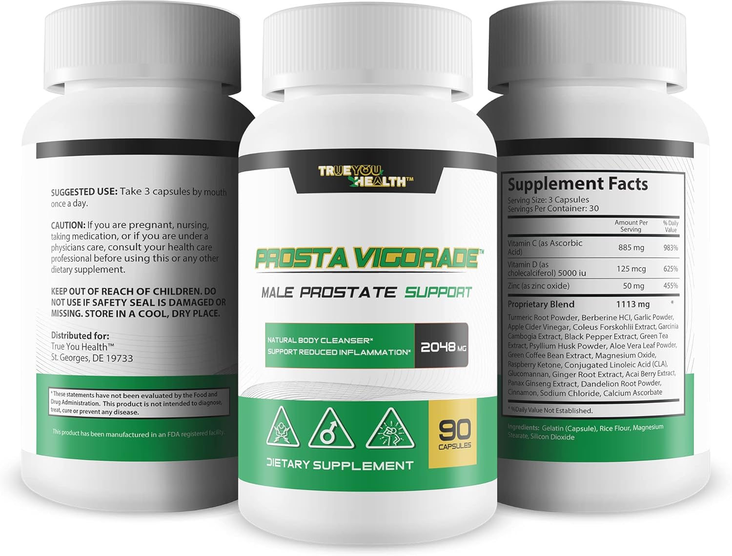 Male Prostate Support Supplement with Green Tea - Natural Antioxidant Formula for Energy, Stamina, Inflammation, Blood Flow, and Prostate Health