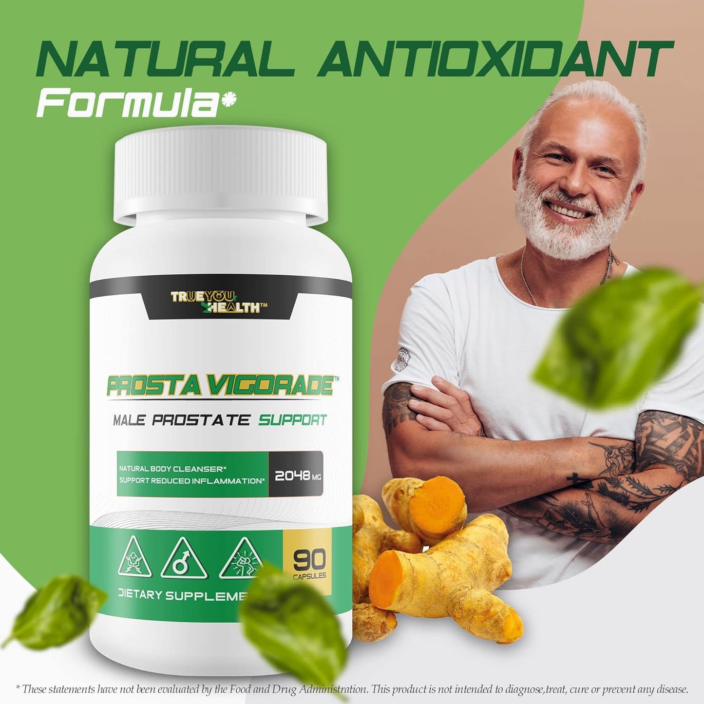 Male Prostate Support Supplement with Green Tea - Natural Antioxidant Formula for Energy, Stamina, Inflammation, Blood Flow, and Prostate Health