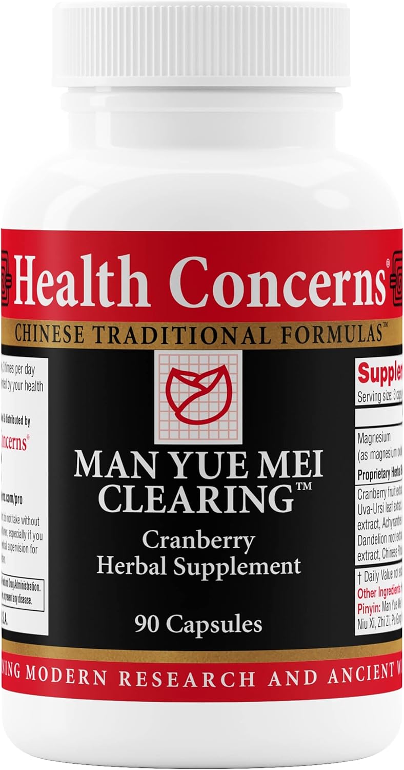 Man Yue Mei Clearing Cranberry Supplement for Urinary Tract Health - 90 Capsules - Supports Urinary Health and Wellness