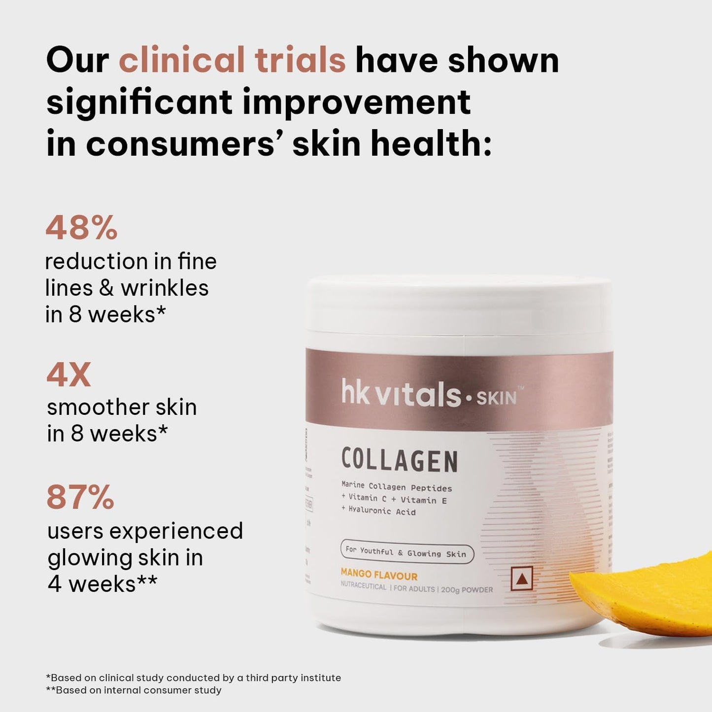 Mango Marine Collagen Powder Supplement (200g) with Vitamin C, E, and Hyaluronic Acid for Skin, Hair, and Nails