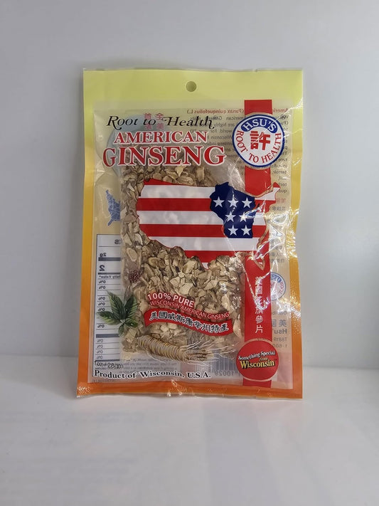 Marathon County Wisconsin American Ginseng Slices 1 oz - Hsu's Root to Health - Cultivated in the USA