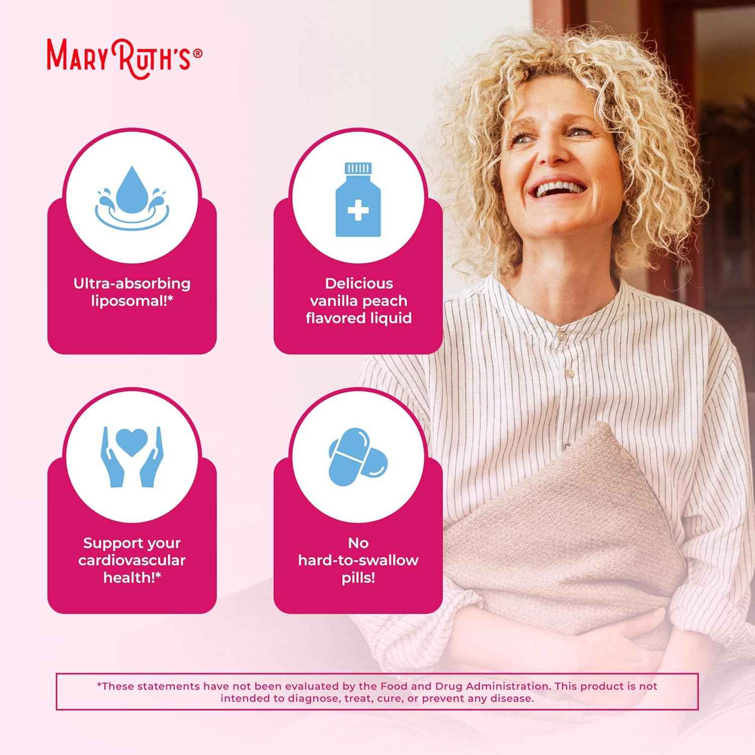 MaryRuth Organics Multivitamin for Women 40+, Womens Multivitamin Liposomal, Immune Support Supplement, Energy Supplements & Sleep Aid, Vegan, Sugar Free, Non-GMO, 15.22 Fl Oz