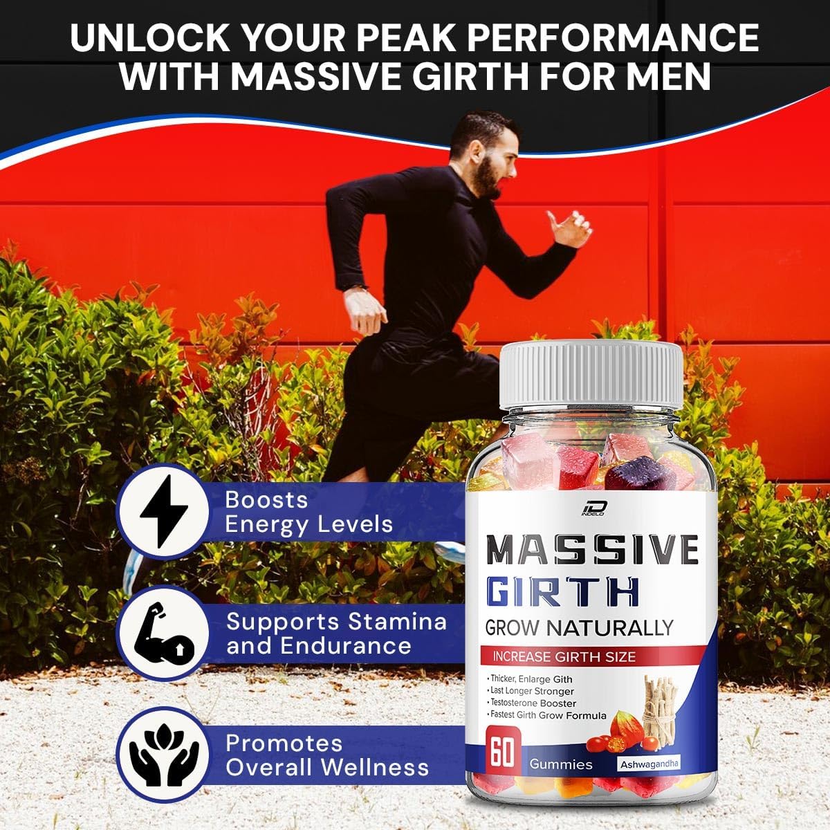 MassiveGirth metabolism booster Gummies for Men - Official Formula with Natural metabolism booster Oil - Advanced 60 Gummies Pack