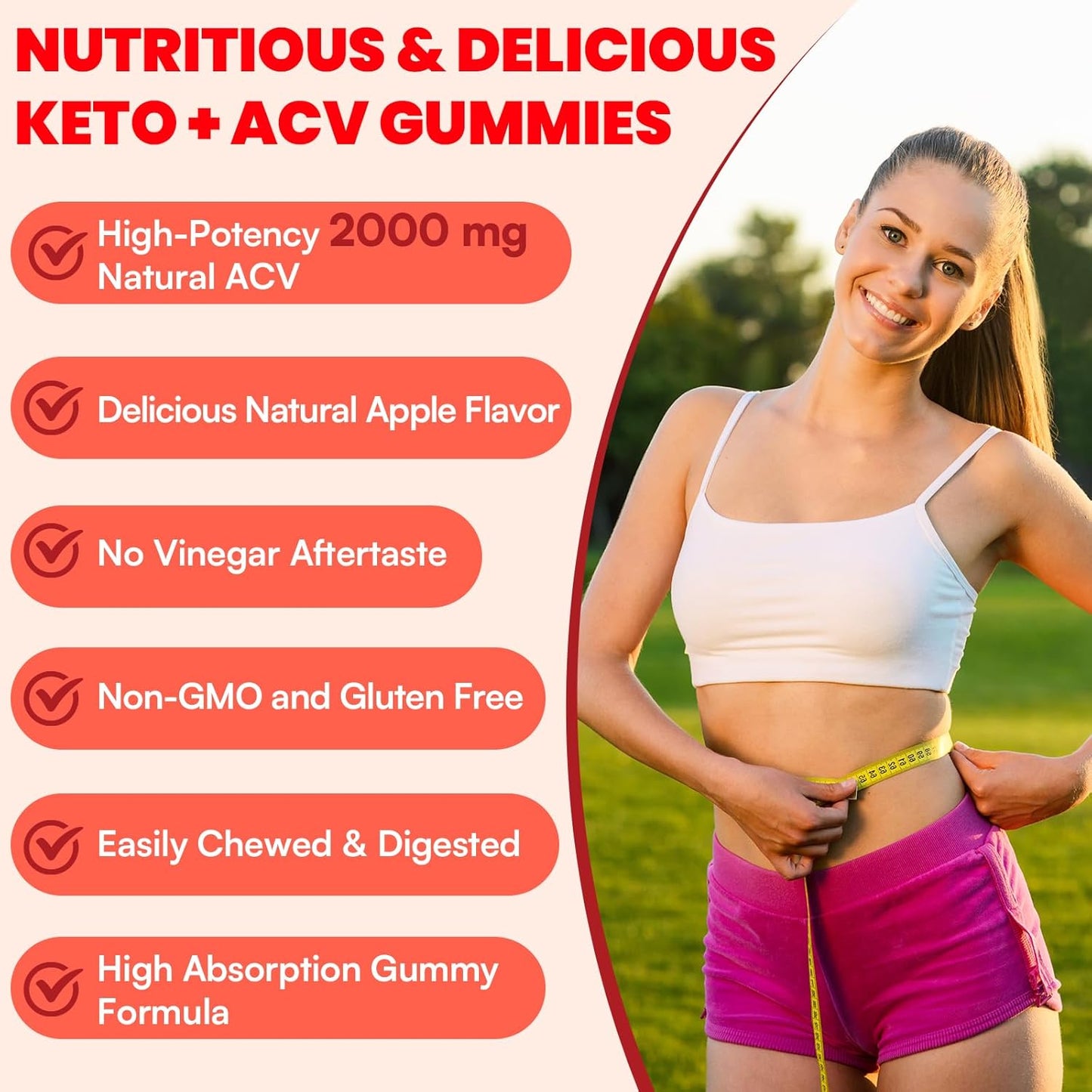 Max Strength Mightizen Apple Cider Vinegar Gummies with Green Tea, Probiotics, B12, B6 - Keto Support for Cleansing, Digestion, Gut & Immune - 2000mg - Vegan & Non-GMO - 11 Pack