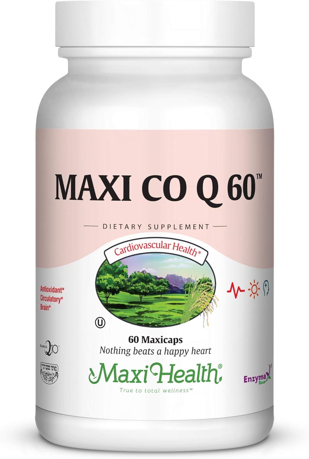 Maxi Health Co Q10 Supplement, 60mg, 60 Capsules for Heart Health and Energy Support