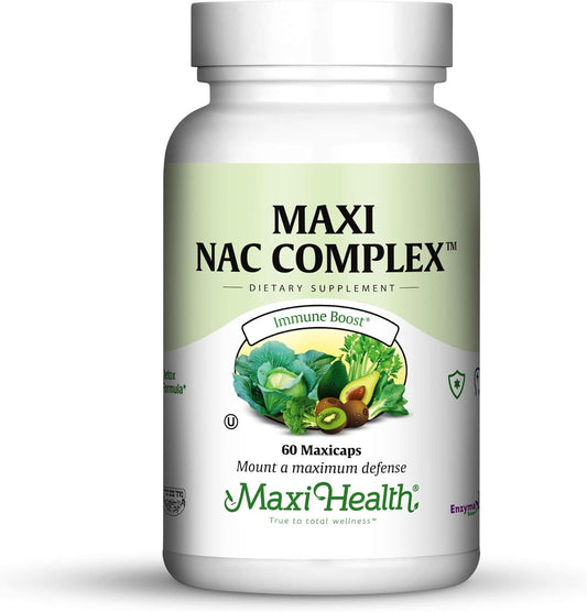 Maxi Health Maxi NAC Complex Capsules with Molybdenum and Reduced Glutathione, 60 Count - Supports Immune Health