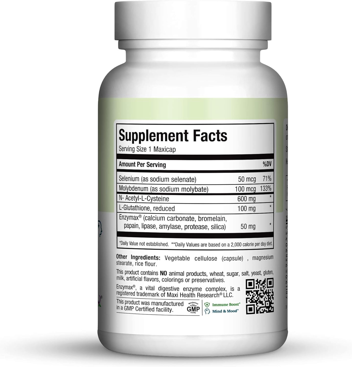 Maxi Health Maxi NAC Complex Capsules with Molybdenum and Reduced Glutathione, 60 Count - Supports Immune Health