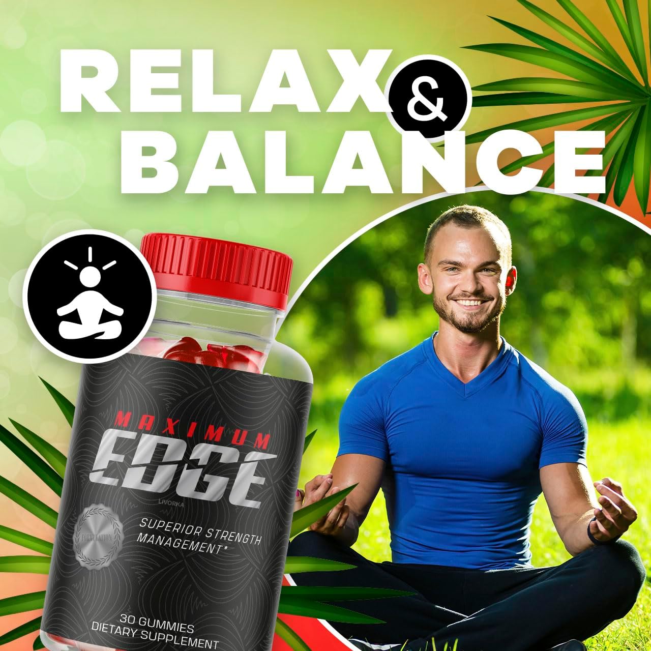 Maximum Edge Male Gummies - 30 Gummies for 1 Month - Men's Edge Control Supplement