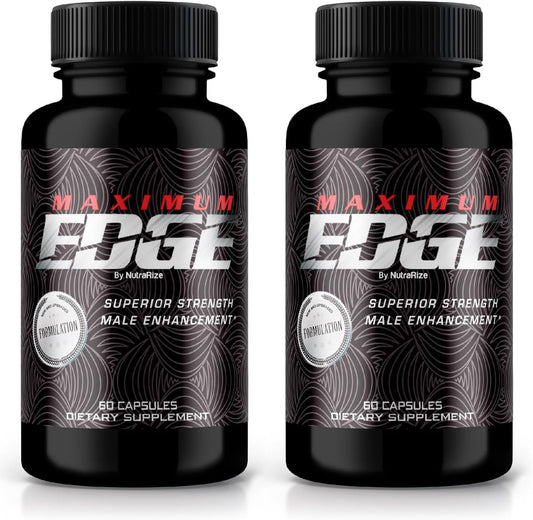 Maximum Edge Male Pills (2 Pack) - Complete Daily Formula for Men's Wellness & Performance, Advanced Dietary Supplement with 120 Capsules