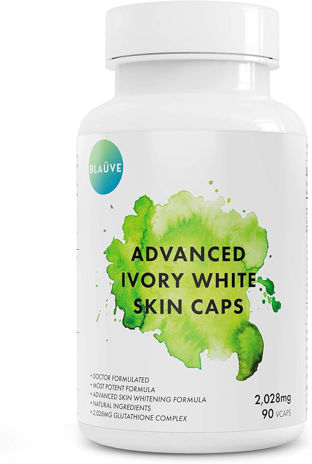 Maximum Potency Glutathione Skin Whitening Capsules - 2028mg GSH - Dark Spot Remover - Doctor Formulated Whitener - 90 Capsules - Ivory White Skin Tone Lightener