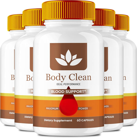 Maximum Strength Body Clean Pills - All Natural BodyClean Supplement Capsules for Ideal Performance and Health Support - 5 Pack
