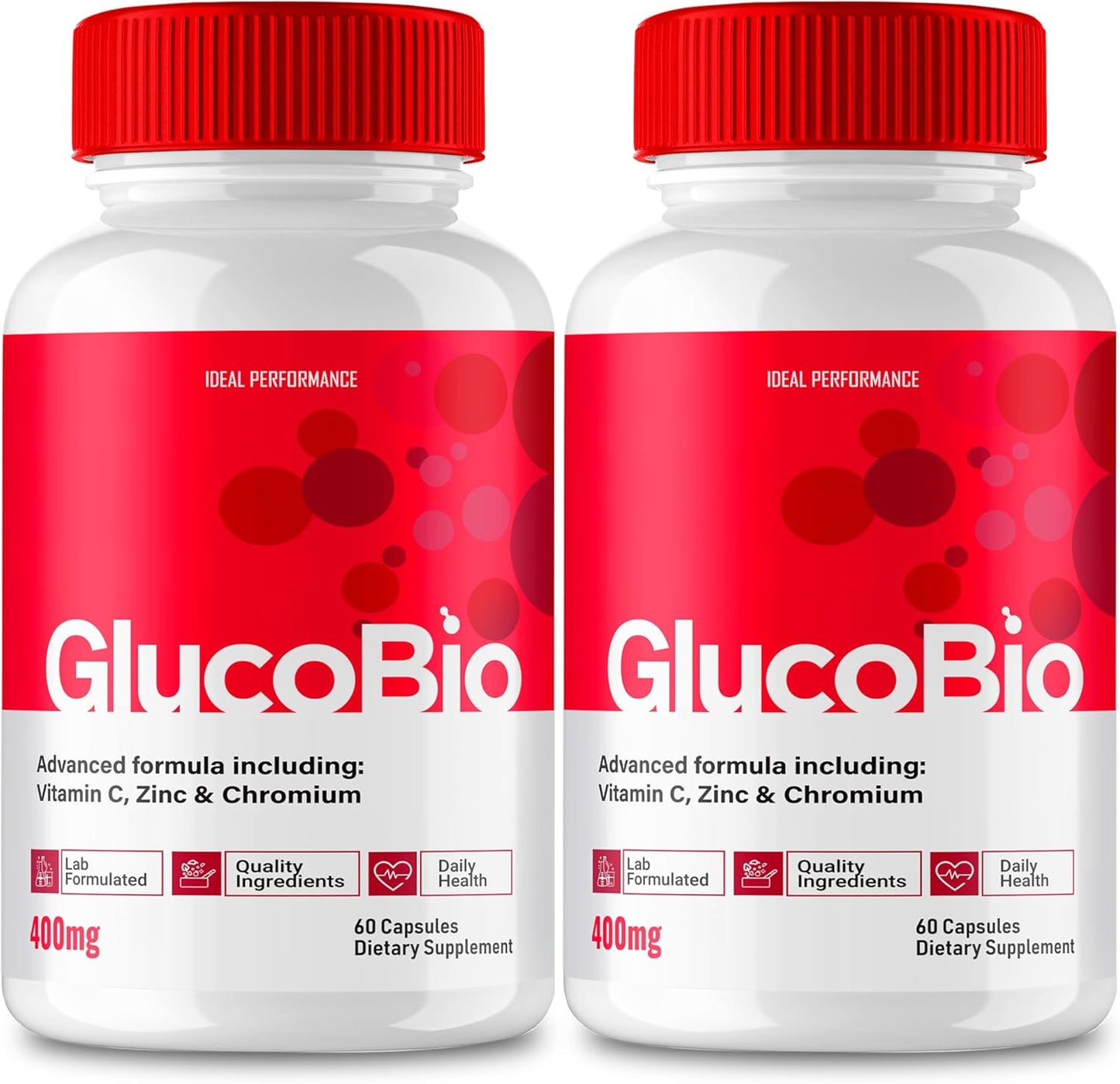Maximum Strength GlucoBio Support Supplement Capsules - Ideal Performance for Health & Wellness - 2 Pack