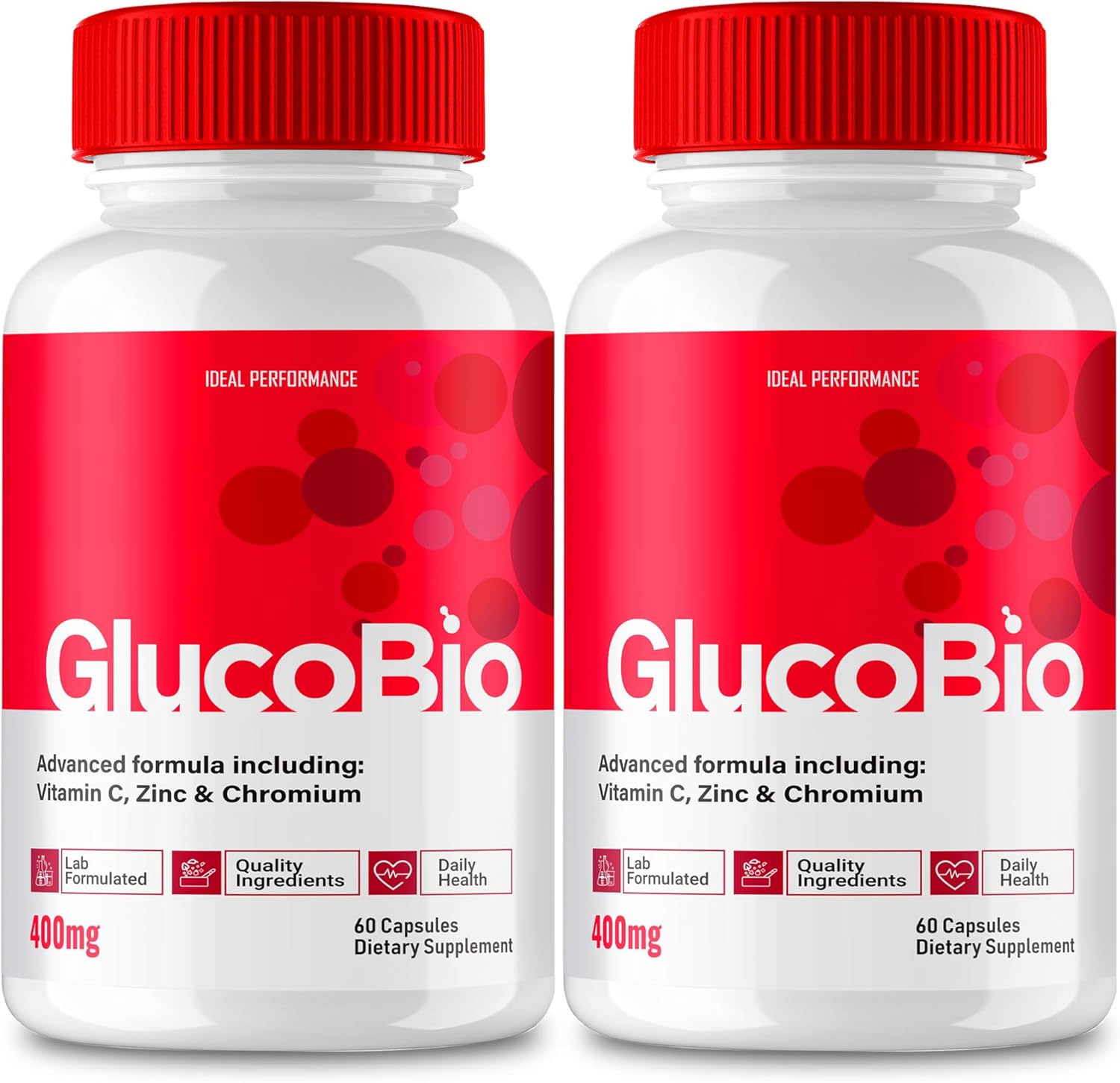Maximum Strength GlucoBio Support Supplement Capsules - Ideal Performance for Health & Wellness - 2 Pack