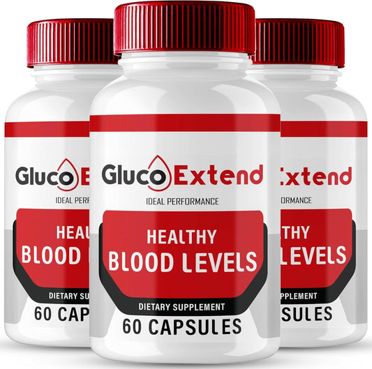 Maximum Strength GlucoExtend Capsules - Natural Glucose Support Supplement - Health and Wellness Formula for Optimal Performance (3 Pack)
