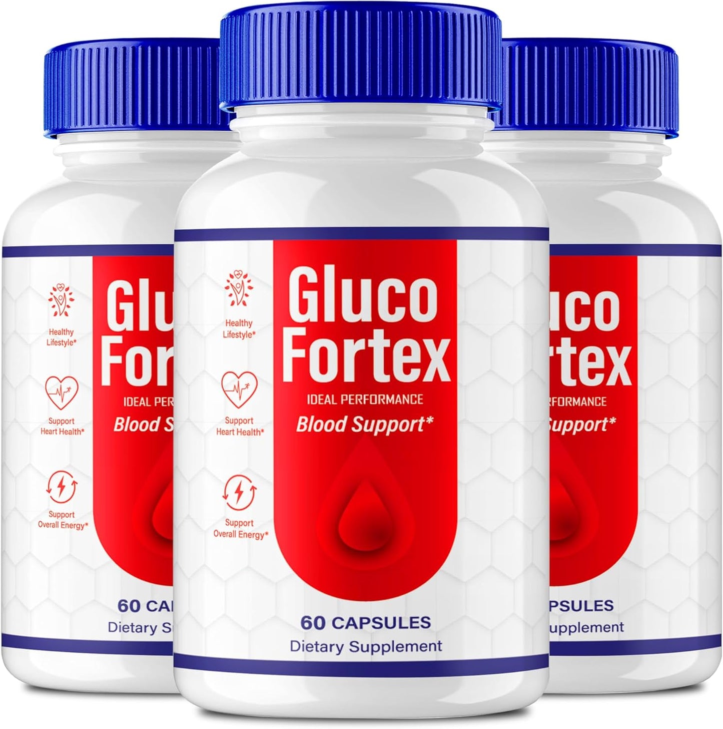 Maximum Strength GlucoFortex Capsules - Natural GlucoFortex Support Supplement for Health & Wellness (3 Pack)