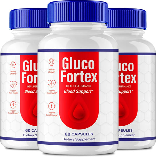 Maximum Strength GlucoFortex Capsules - Natural GlucoFortex Support Supplement for Health & Wellness (3 Pack)