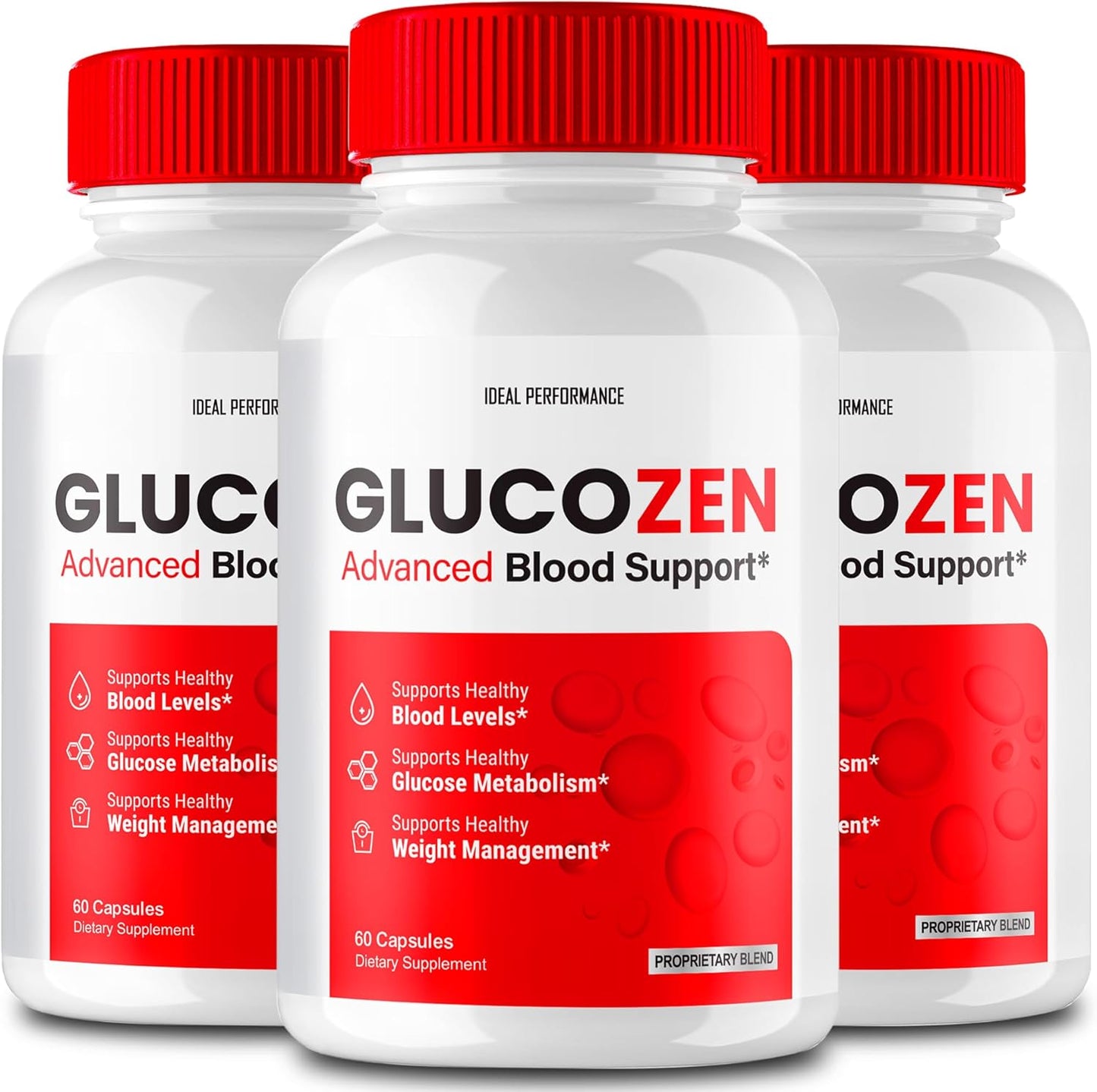 Maximum Strength Glucozen Support Supplement Capsules - All Natural Formula for Ideal Performance and Wellness - 3 Pack