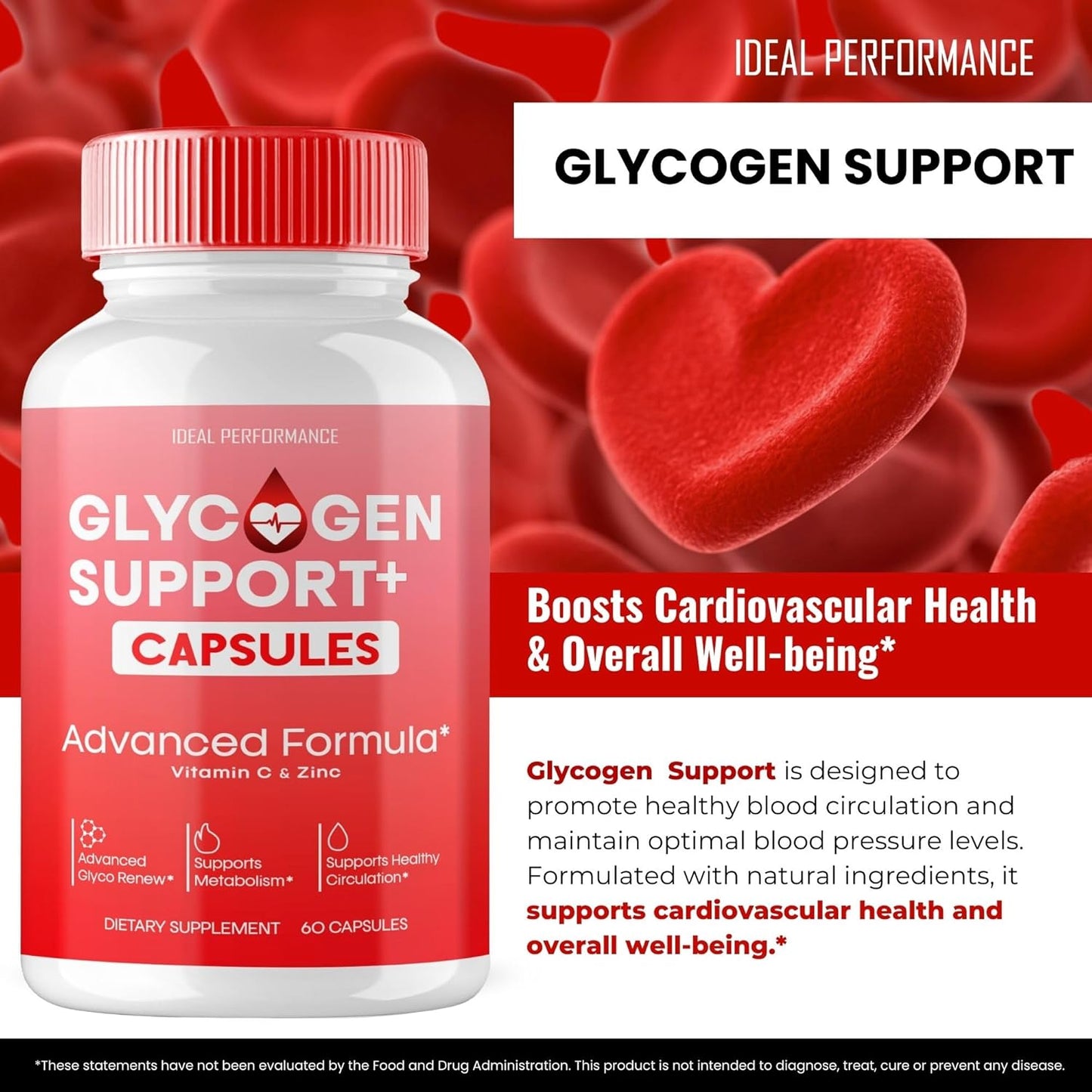 Maximum Strength Glycogen Support Capsules - Advanced Formula Supplement for Healthy Levels and Overall Wellness - All Natural Pills (3 Pack)