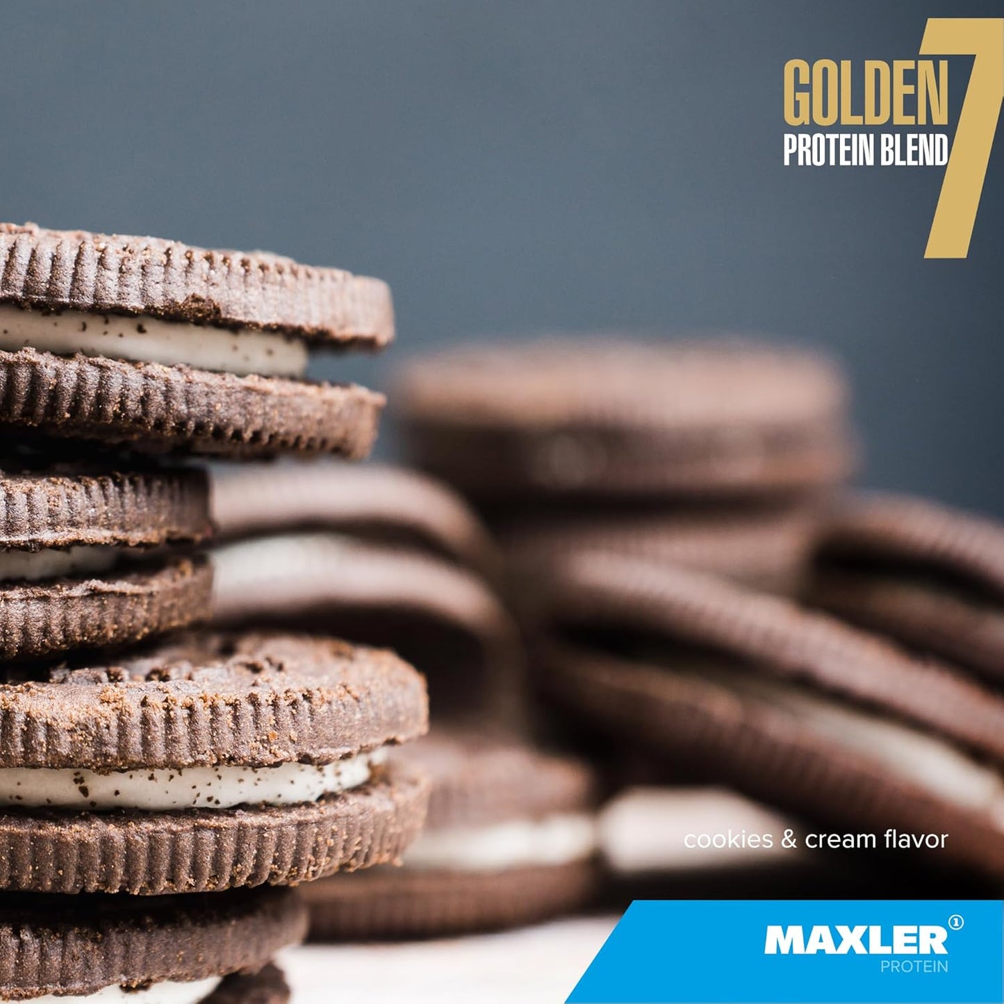 Maxler Golden 7 Protein Blend - Cookies and Cream Protein Powder 5 lb - Ideal for Building Muscle and Enhancing Recovery