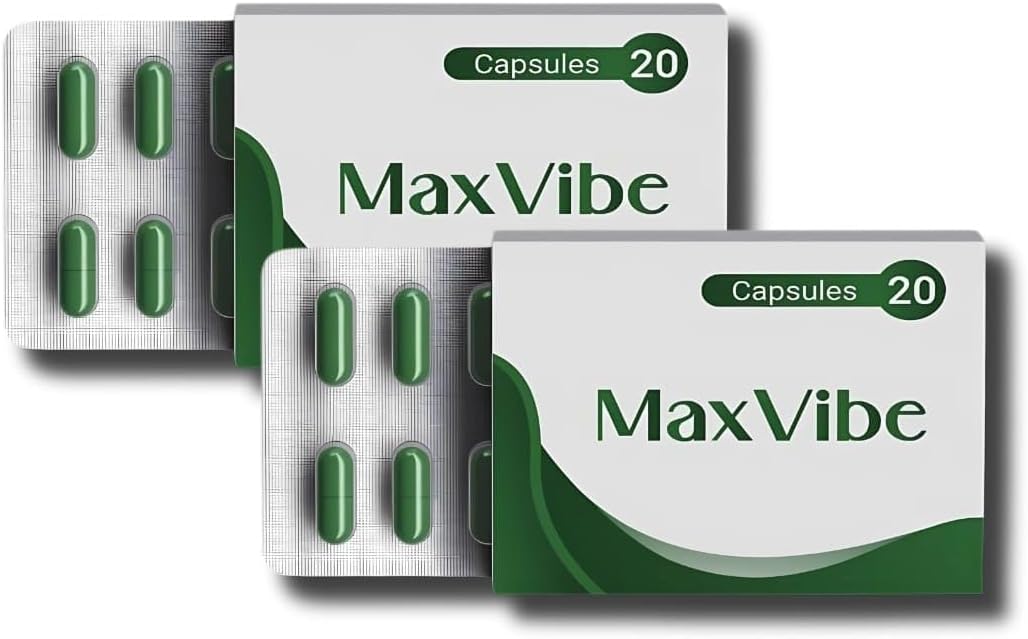 MaxVibe Blended Nutrition Supplement (2 Pack) for Enhanced Performance, Energy, and Endurance - 40 Capsules