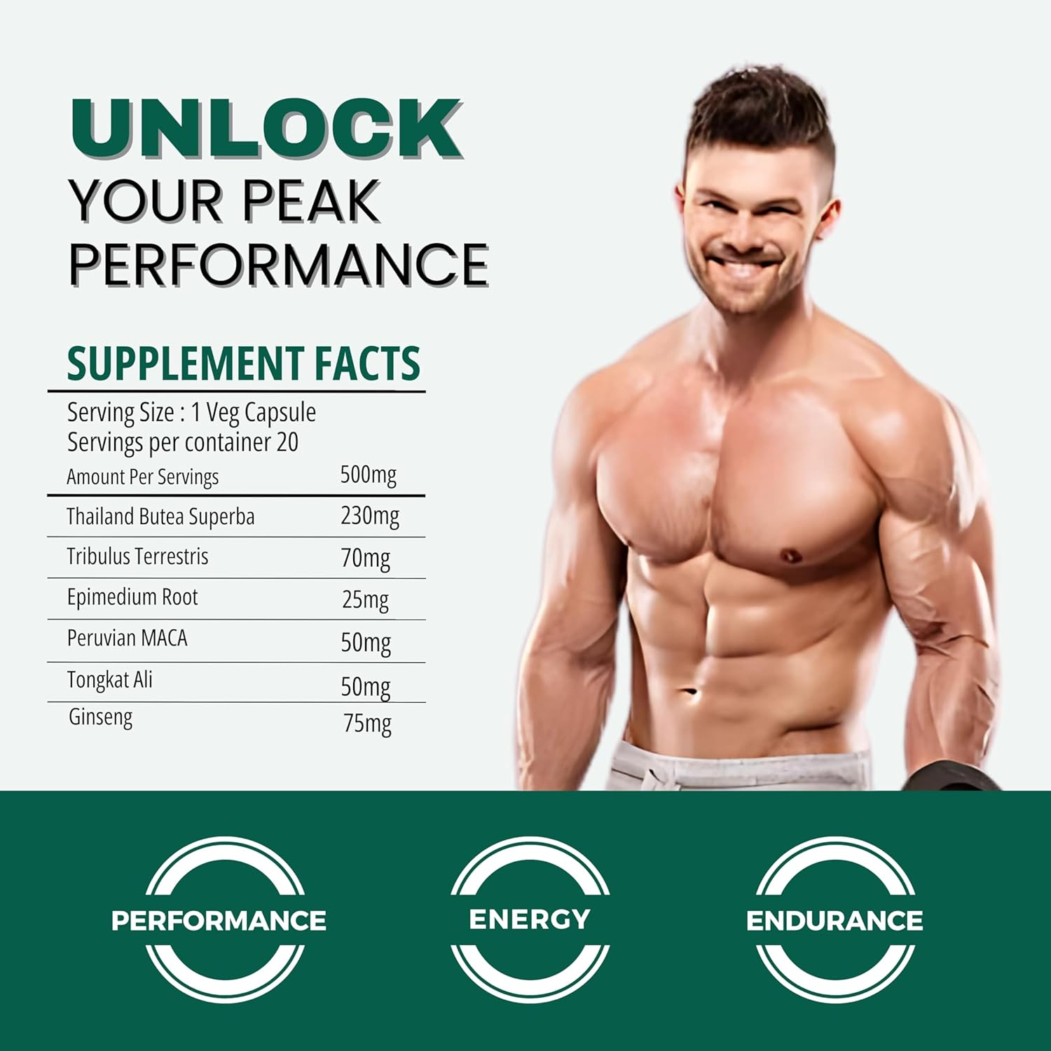 MaxVibe Blended Nutrition Supplement (2 Pack) for Enhanced Performance, Energy, and Endurance - 40 Capsules