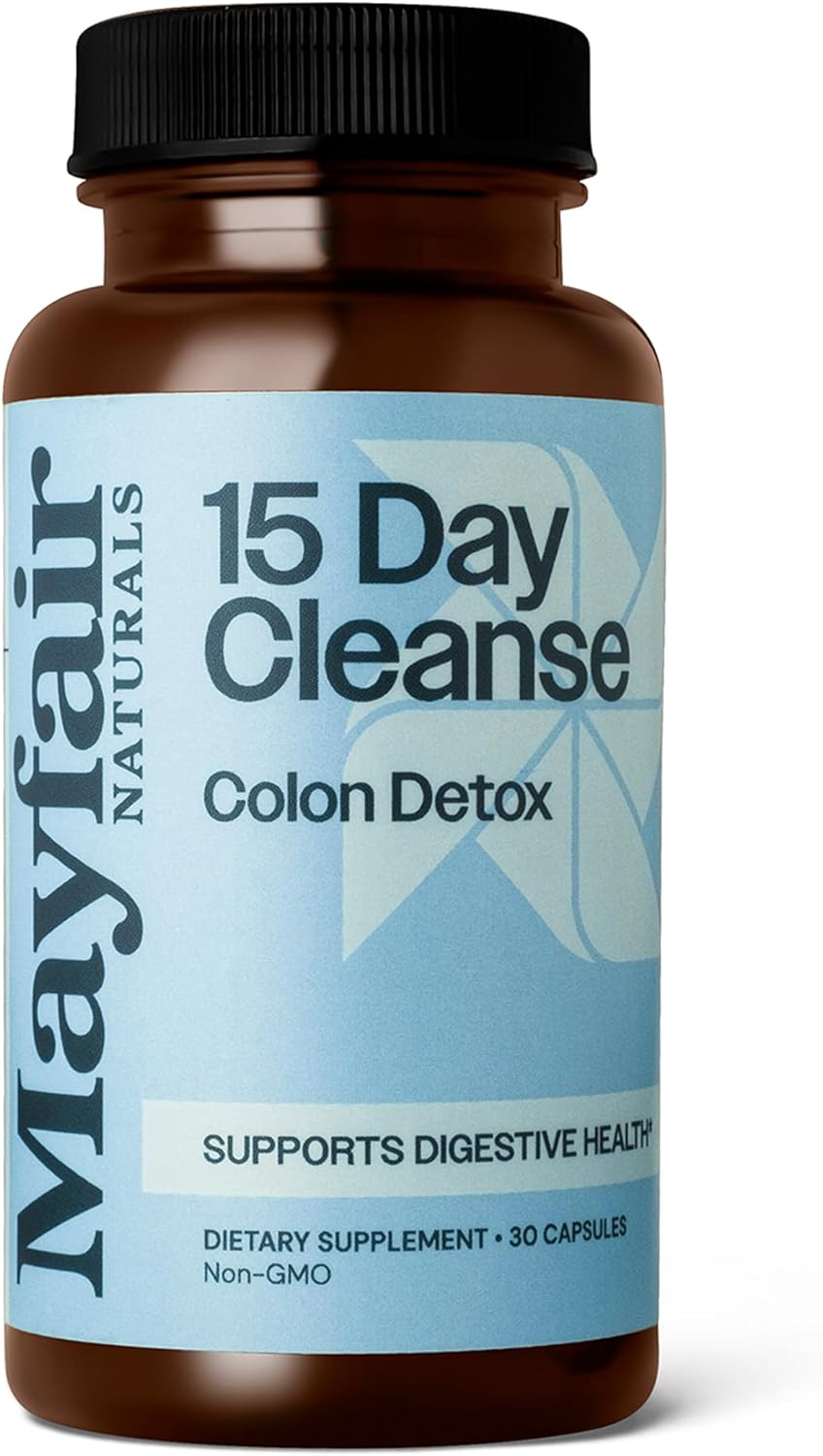 Mayfair Naturals 15 Day Cleanse Colon Detox 3 Pack - 30 Capsules Each, Natural Laxative for Constipation and Digestive Health Supplement - 90 Total Capsules