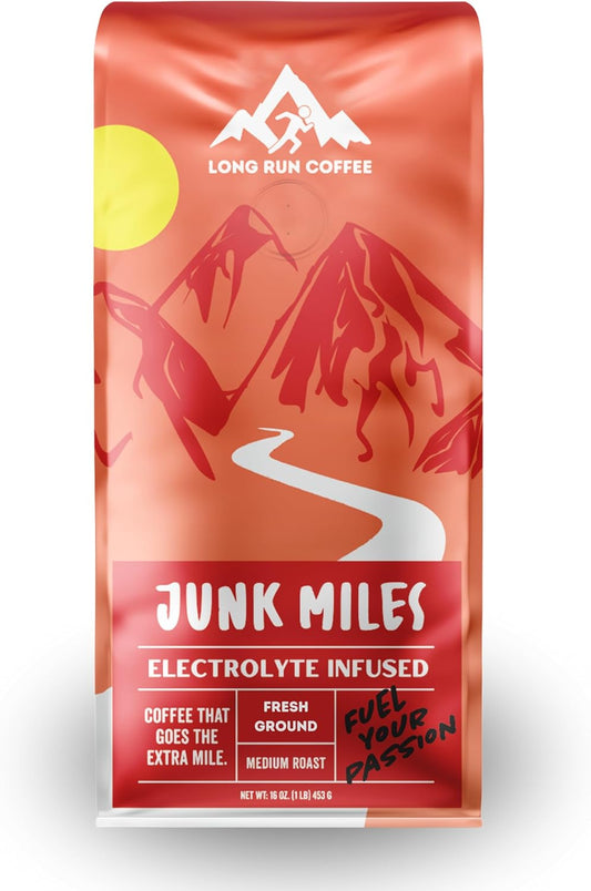 Medium Roast Coffee with Electrolytes Powder for Athlete Hydration - Keto-Friendly - Ground, 16 Oz