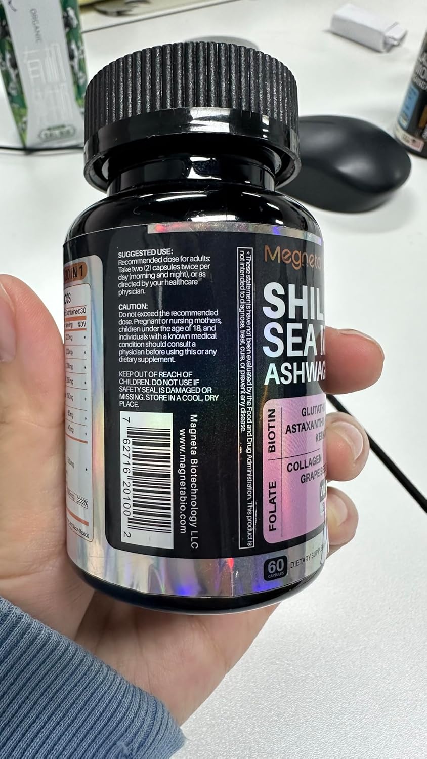 MEGNETA Women's Energy Boost Supplement with Sea Moss, Shilajit, Ashwagandha, and Glutathione - 60 Capsules