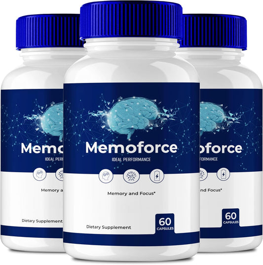 Memoforce Brain Supplement - Advanced Memory & Focus Formula with Maximum Strength - Brain Health Support - 3 Pack