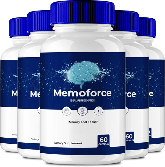 Memoforce Brain Supplement Capsules - Advanced Formula for Memory & Focus - Brain Health Support - Maximum Strength (5 Pack)