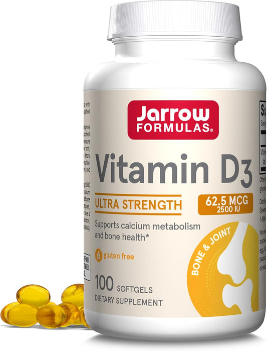 Memory and Bone Health Supplement - Jarrow Formulas MagMind Capsules and Vitamin D3 Softgels - 90 and 100 Count