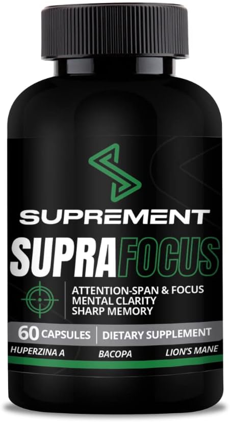 Memory and Focus Supplements with Lions Mane and Bacopa Monnieri - 60 Count, Brain Support for Men & Women - Mind Booster for Enhanced Focus and Memory