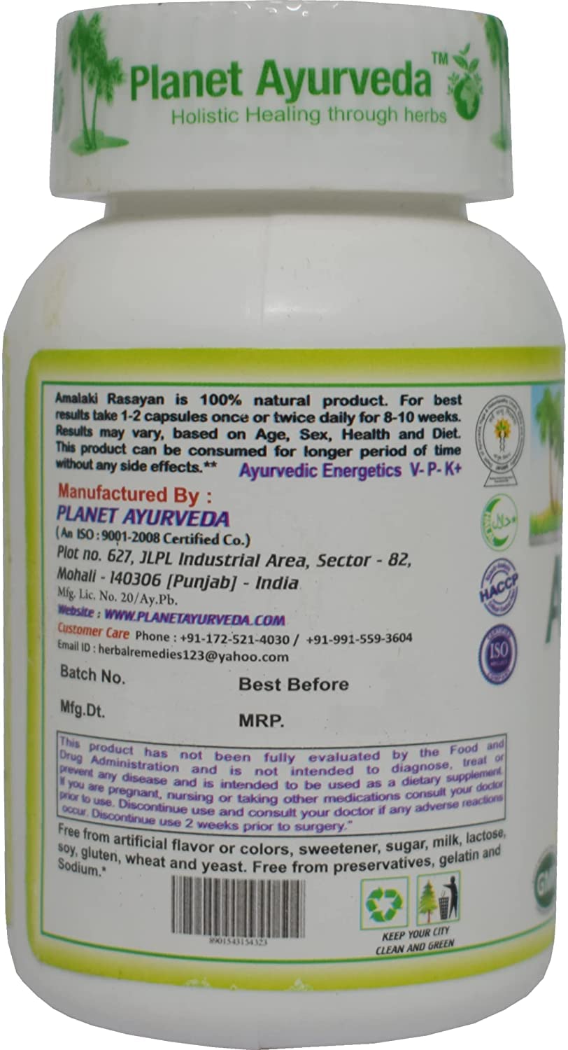 Memory Enhancement Supplement: RUP Planet Ayurveda Amalaki Rasayan - 60 Capsules