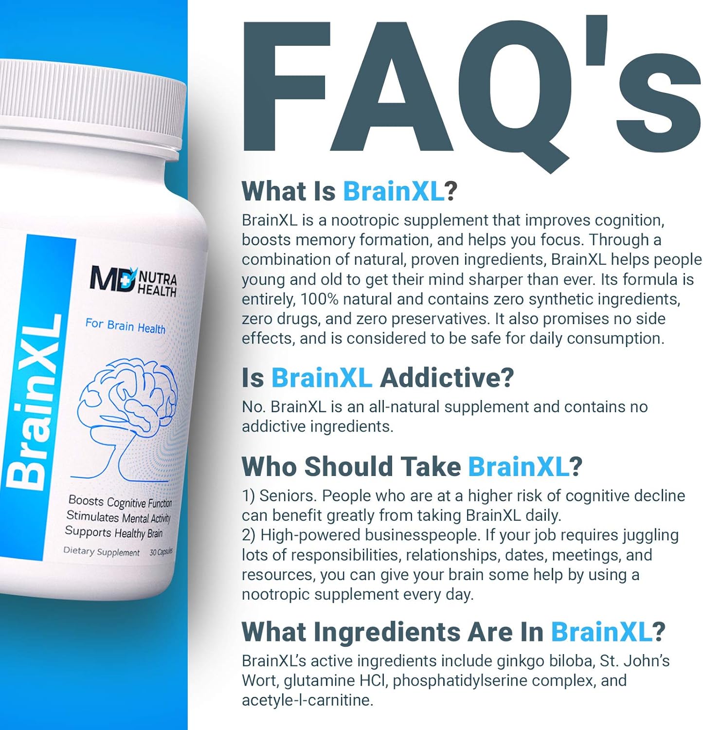 Memotenz Brain Function Supplement - 3 Pack - Memory, Clarity, and Focus Booster - Nootropic for Mental Focus