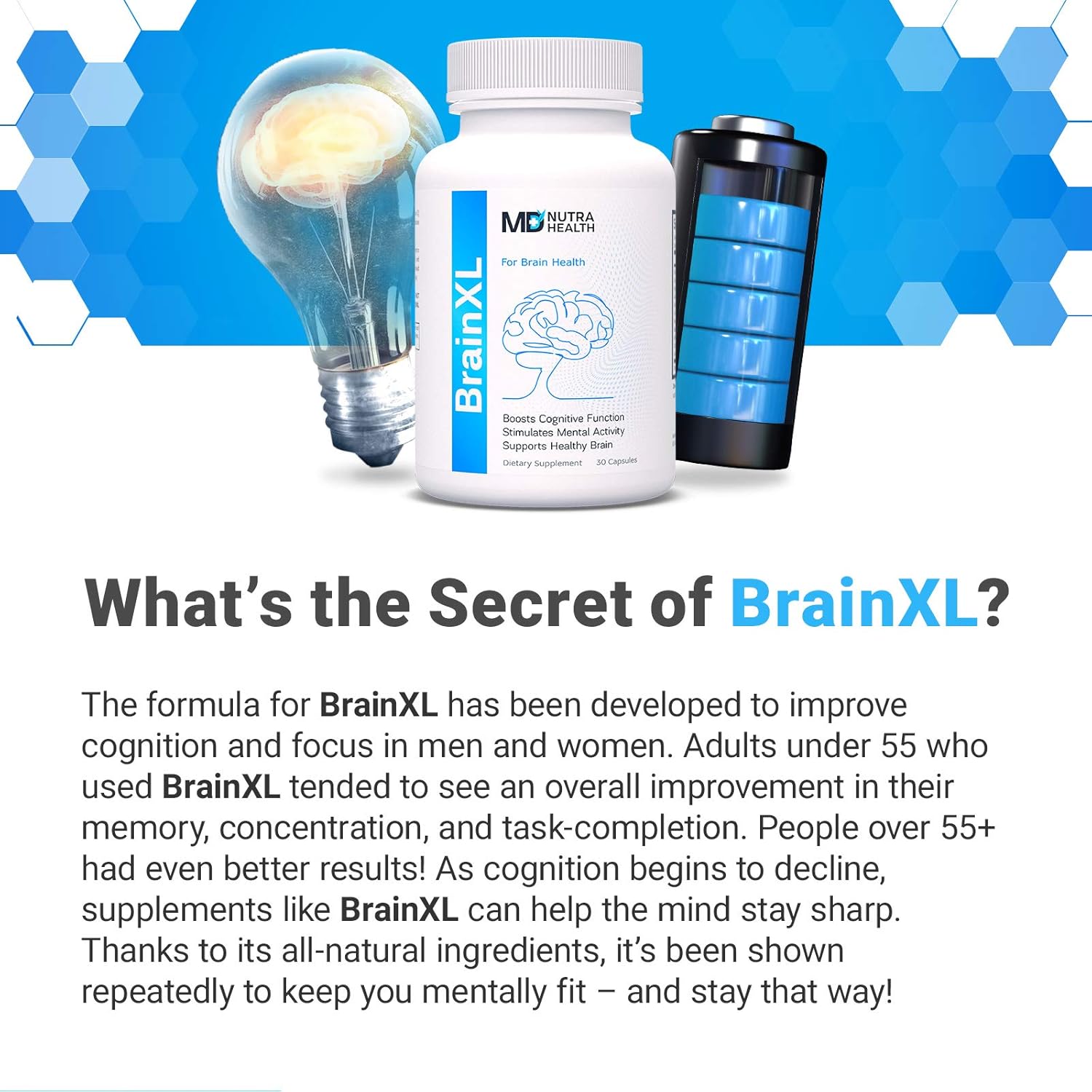 Memotenz Brain Function Supplement - 3 Pack - Memory, Clarity, and Focus Booster - Nootropic for Mental Focus