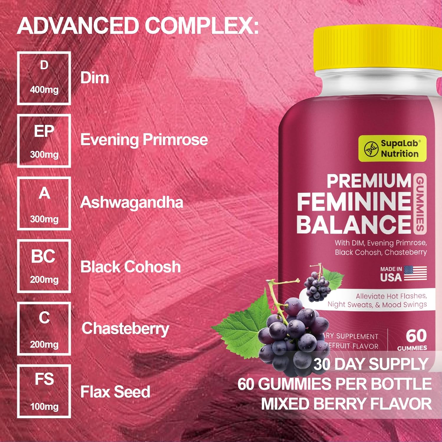 Menopause Health Support Gummies for Women, 60 Gummies, Hormonal Balance Supplement
