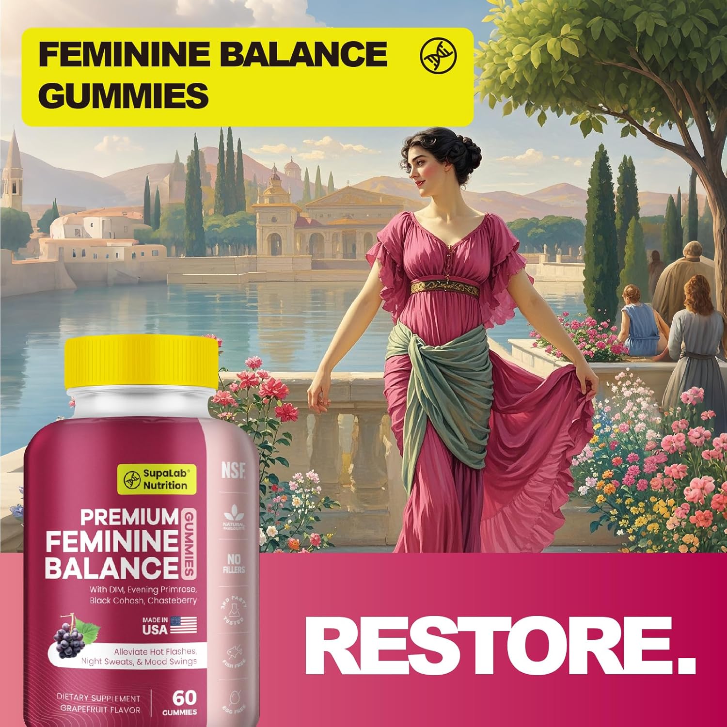 Menopause Health Support Gummies for Women, 60 Gummies, Hormonal Balance Supplement