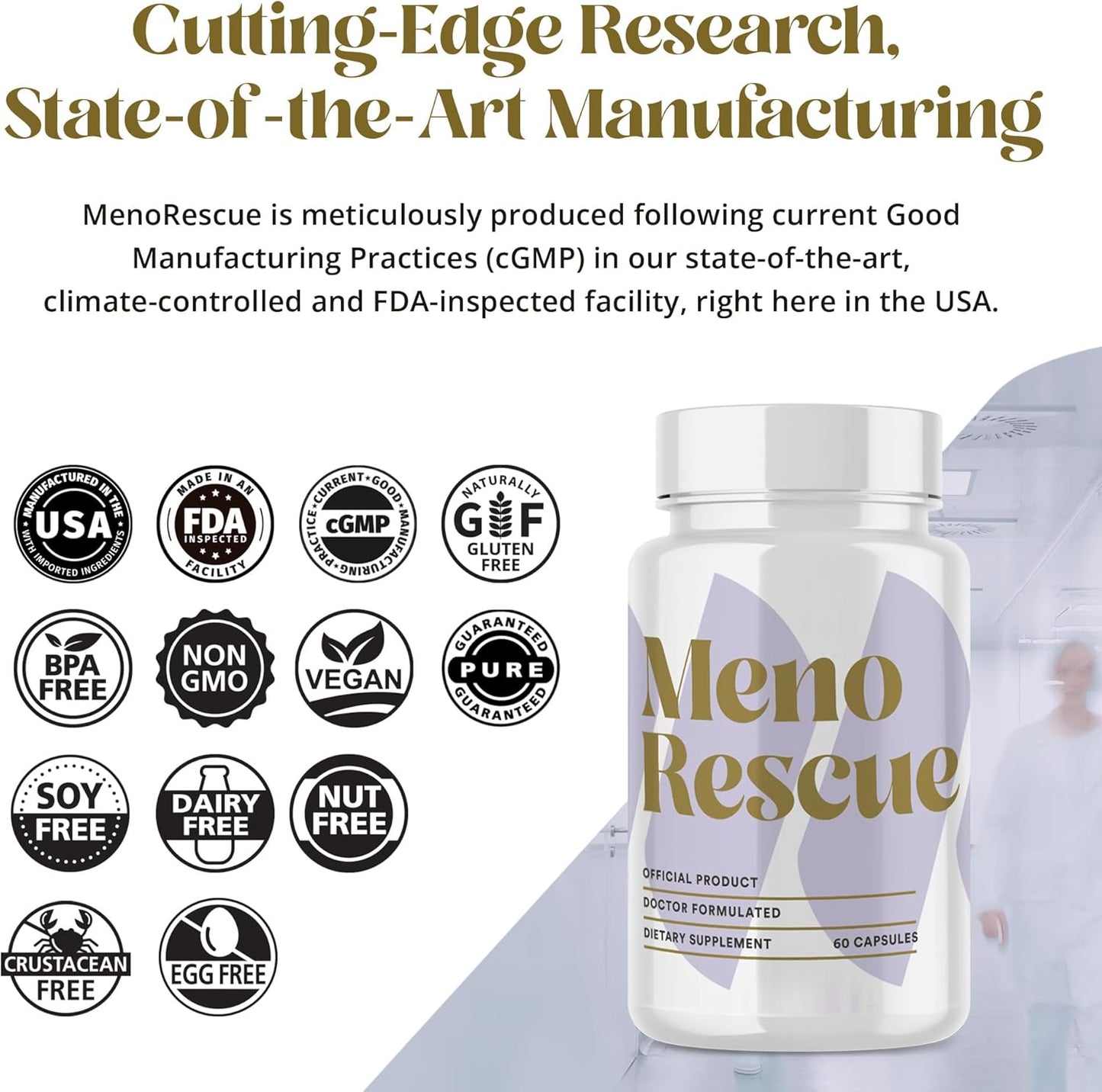 Menopause Relief Supplements for Women Over 50 - Natural Hormone Support for Hot Flashes - Complete Menopause Support - 6 Pack of MenoRescue Formula