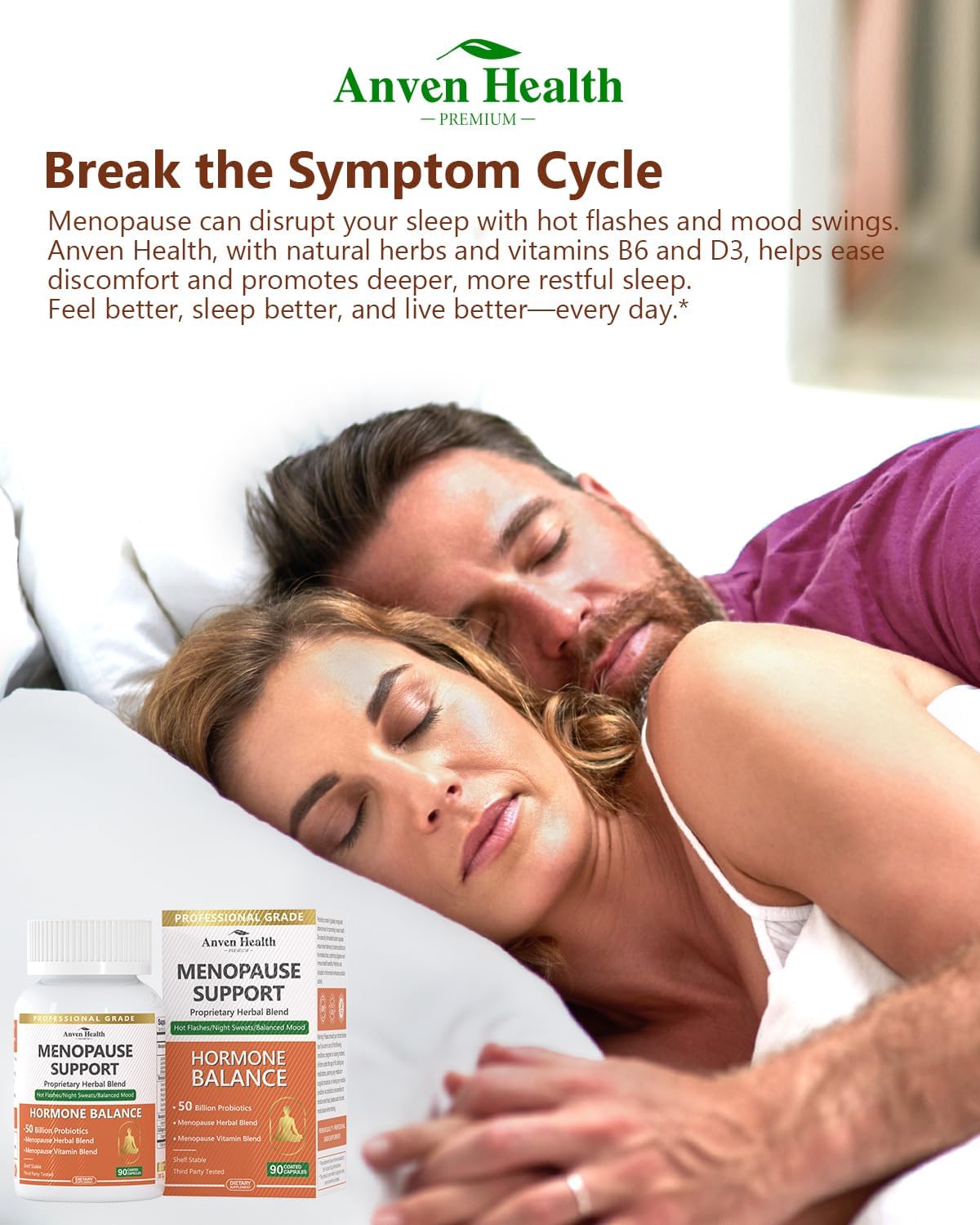 Menopause Relief Supplements for Women with Probiotics, Herbs, Collagen Peptides & Vitamins - 270 Veggie Caps