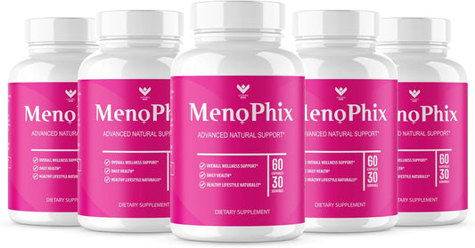 Menopause Support Capsules - MenoPhix Natural Supplement (300 Capsules, 5 Pack)