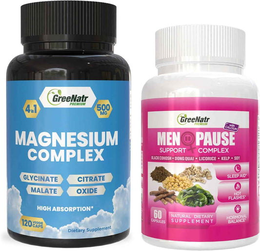 Menopause Support for Hot Flashes and Hormone Balance Plus Magnesium for Better Sleep and Muscle Function