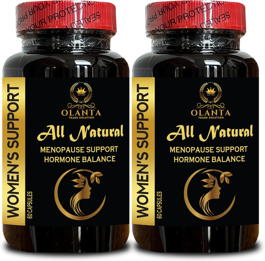 Menopause Support Supplement for Night Sweats & Energy - Organic Wild Yam Root Capsules for Hormone Balance in Women - 2 Bottles 120 Capsules